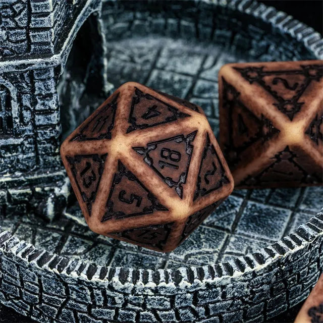 Huge Parchment Castle Dice Set - 25mm