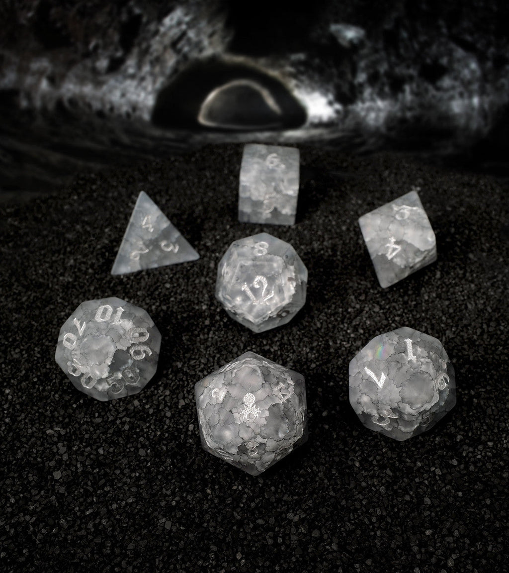 Kraken Dice Cracked Glass 7pc Dice Set